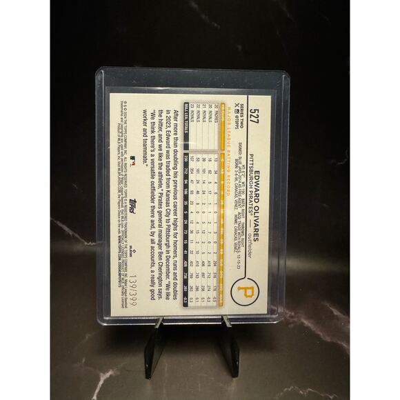 2024 Topps #527 Edward Olivares Aqua Foil Parallel /399 - Picture 2 of 3